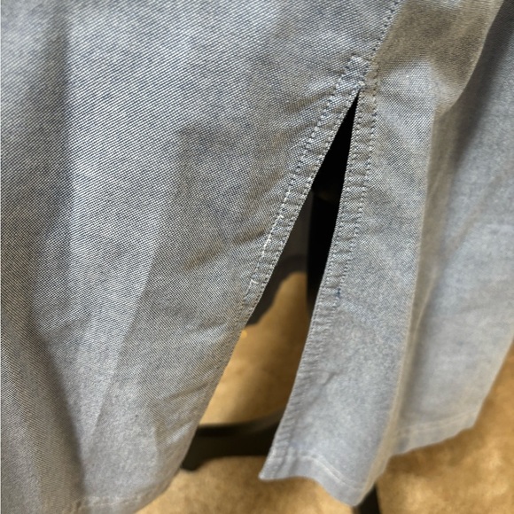 VTG EDDIE BAUER PRAIRIE COTTAGE CORE LIGHT BLUE CHAMBRAY DENIM MAXI DRESS SZ S-P - Picture 5 of 8